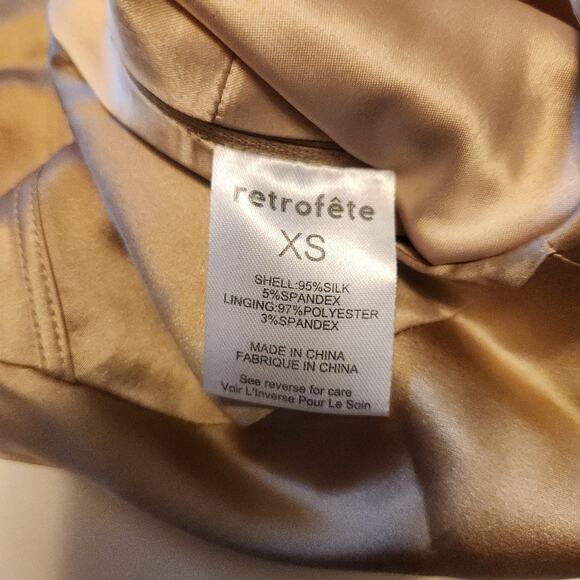 Retrofete Rozik Bodysuit in Nude Off the Shoulders Size XS NWT Satin Silk - Picture 11 of 12